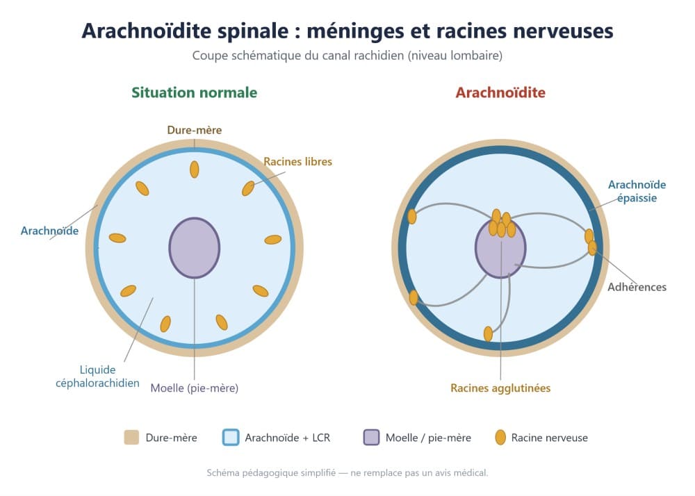 Schéma arachnoïde spinale méninges