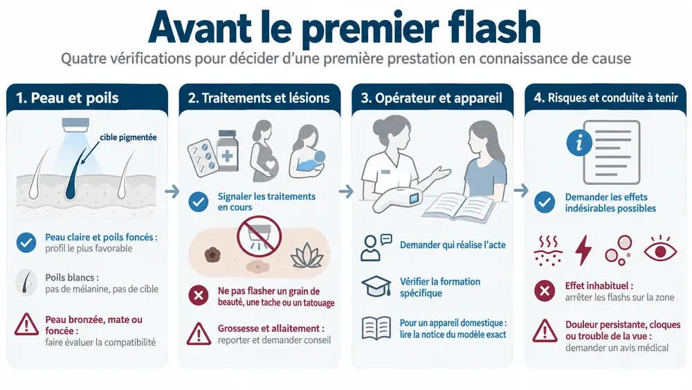 Avant le premier flash : quatre vérifications pour décider d’une première prestation en connaissance de cause