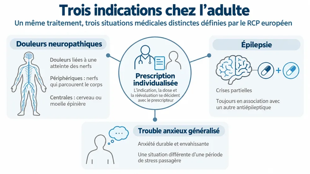 Trois indications chez l’adulte : un même traitement, trois situations médicales distinctes définies par le RCP européen